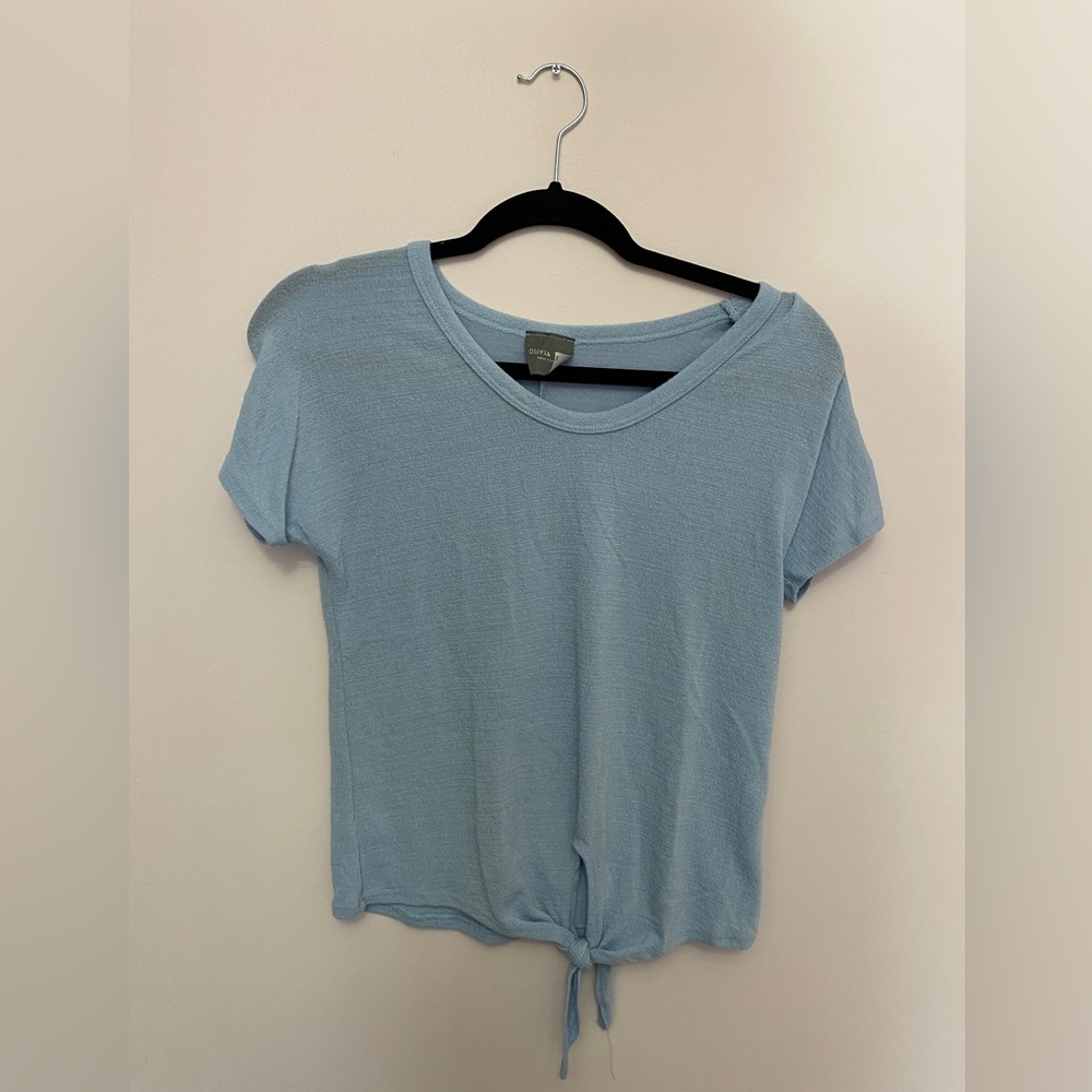 Blue Tie Front Shirt